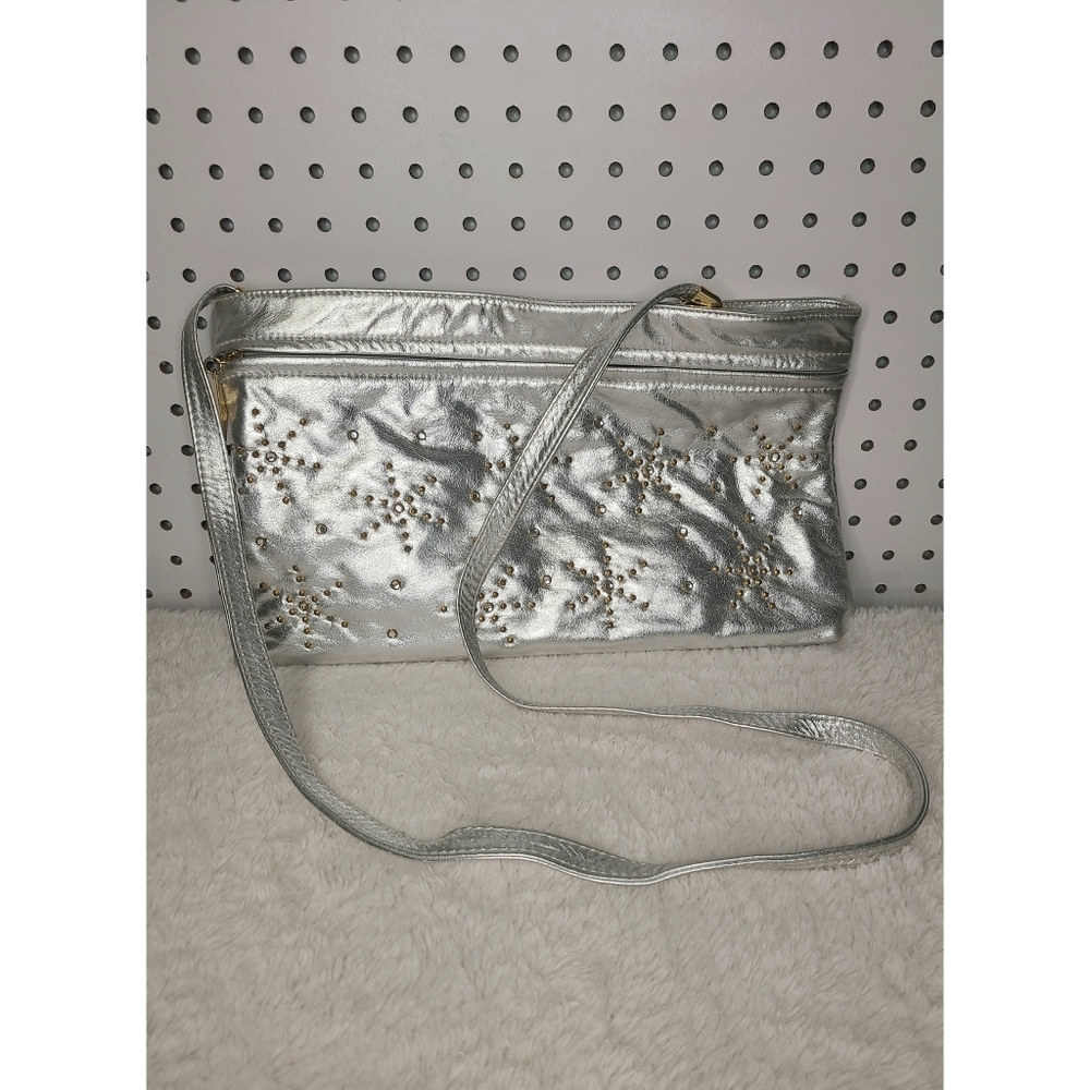 Valerie's Metallic Silver Leather Handbag